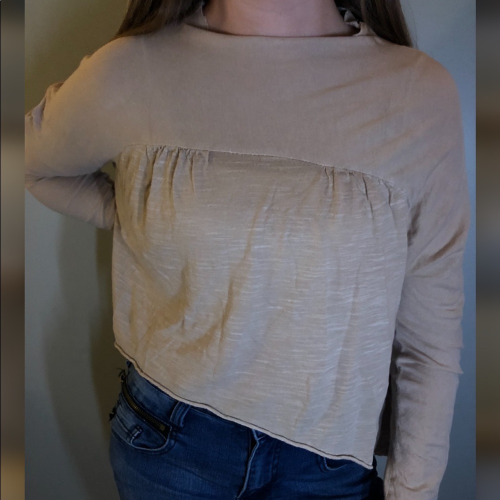 Tan High-Neck Longsleeve